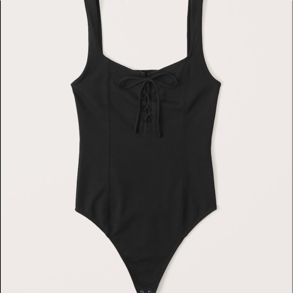 Abercrombie & Fitch Lace-Up Corset Seamless Fabric Bodysuit